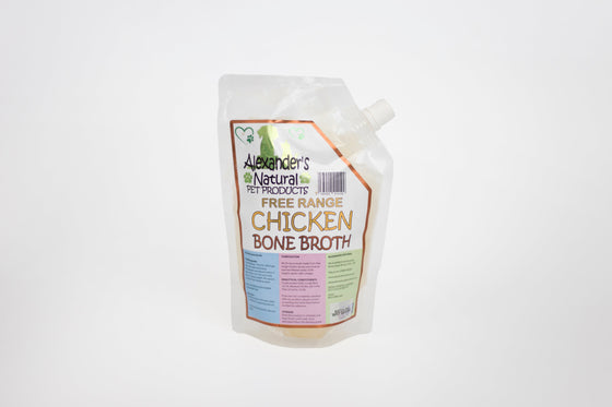 Merseyraw Dog Food Alexanders Natural Free Range Chicken Bone Broth Pouch - 500ml